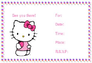 hello kitty invitation